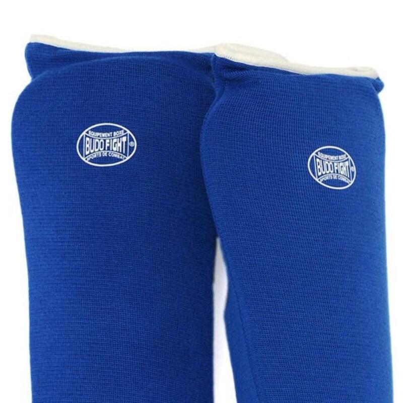 Protège-tibias & pieds en coton souple bleu