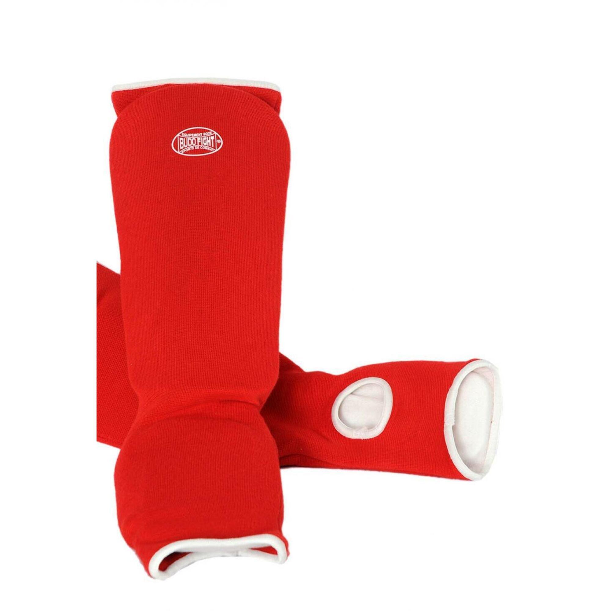 Budo-fight - Protège-tibias & Pieds En Coton Souple Rouge - Protège Tibia Et Pied - Rouge - 48 Xl - Decathlon
