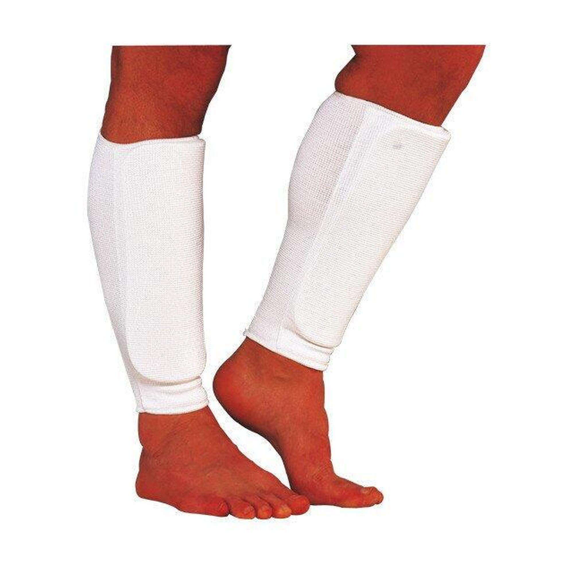 Protège-tibia en coton souple blanc BUDO-FIGHT | Decathlon