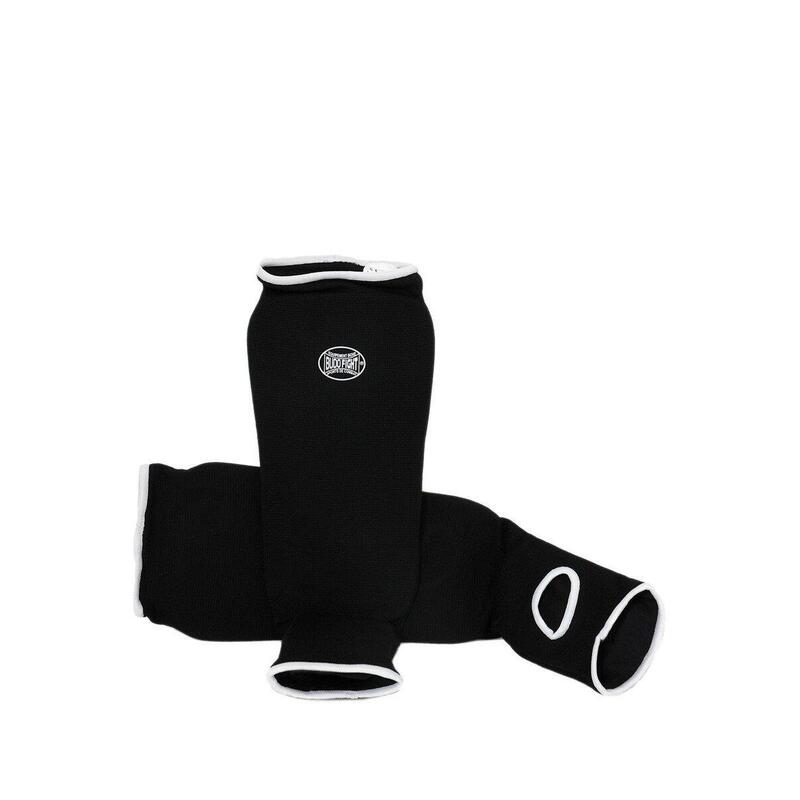 Protège-tibias & pieds en coton souple noir
