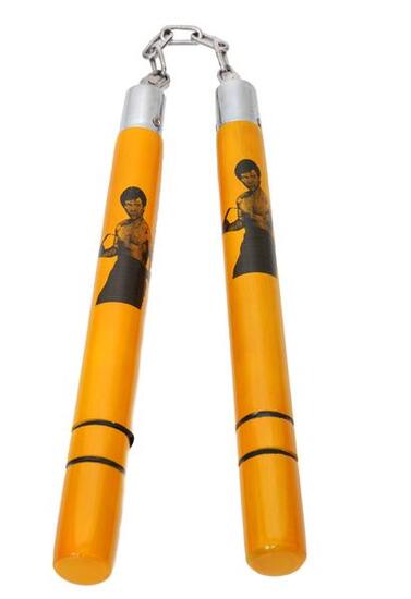 Bruce Lee Holz-Kettenstab mit Kette 30 cm