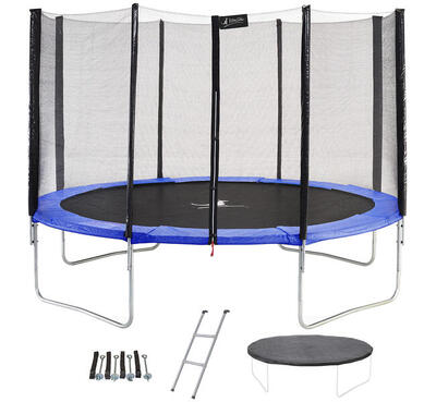Trampolin BLAU mit Leiter, Hygieneabdeckung und Verankerungsset Ø430