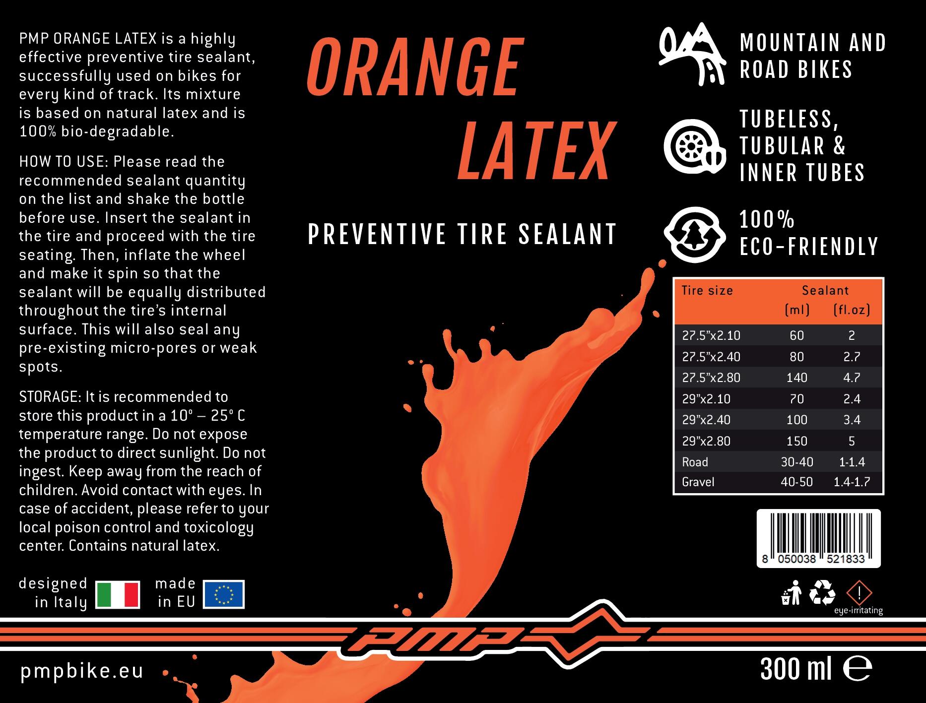 Liquide préventif d'étanchéité anti-crevaison tubeless - PMP orange latex 7/7