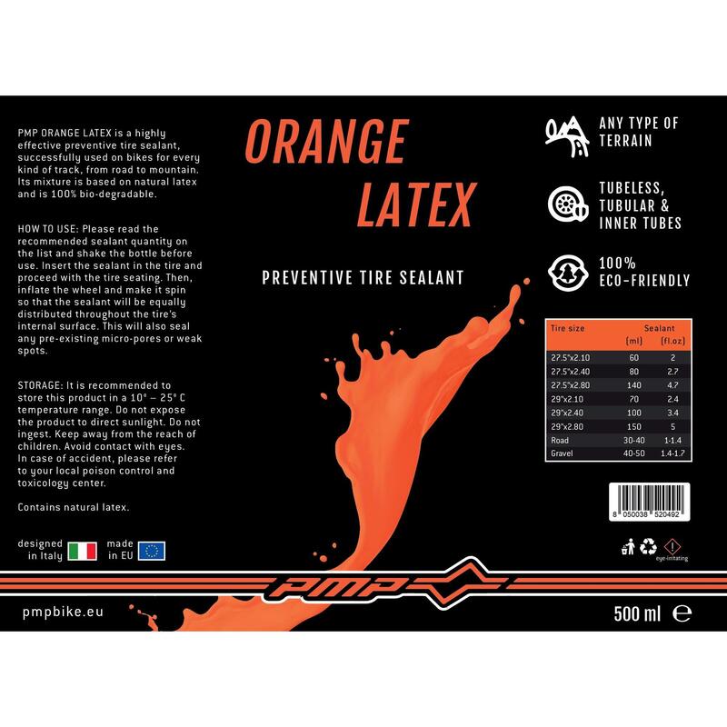 Orange Latex - Lattice Liquido Sigillante Antiforatura per MTB Tubeless PMP