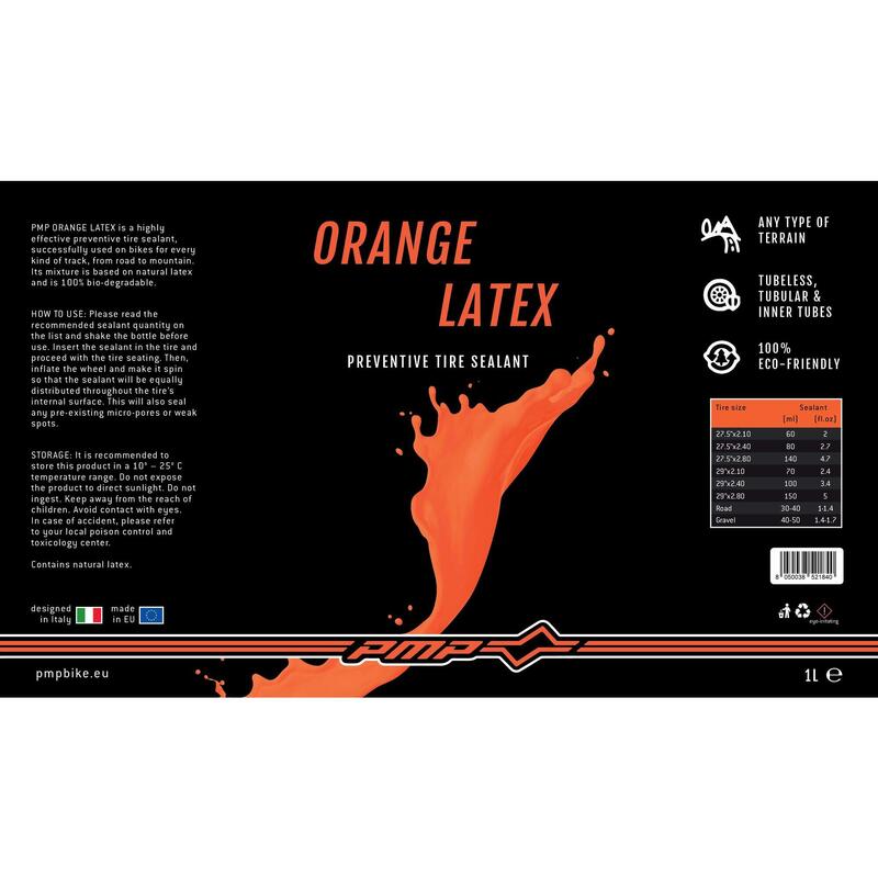 Liquide préventif d'étanchéité anti-crevaison tubeless - PMP orange latex