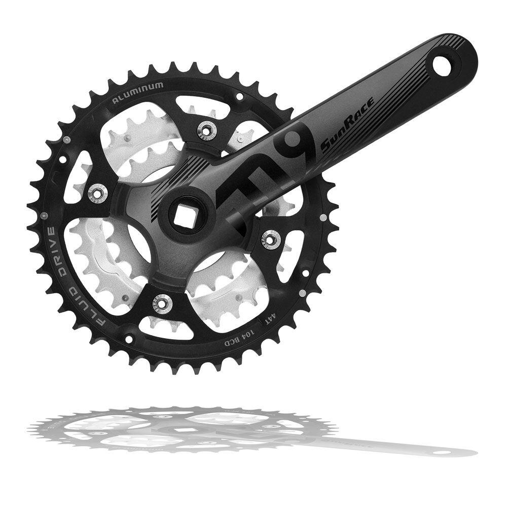 Triple Front MTB Crankset SunRace chain set M914 44 32 22T 9 speed