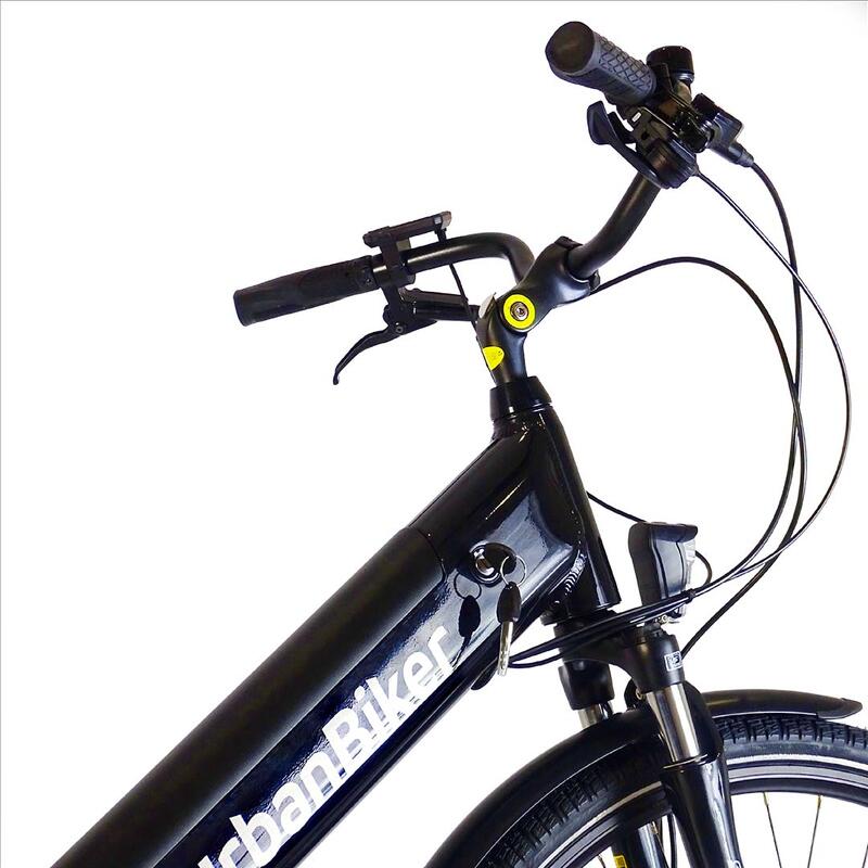 Vélo de ville électrique Urbanbiker Sidney 23 Noir 540 Wh (36 V 15 Ah)