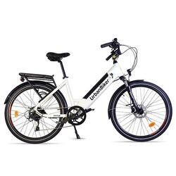 Vélo de ville électrique Urbanbiker Sidney 23, blanc 26", 540 Wh (36 V 15 Ah)