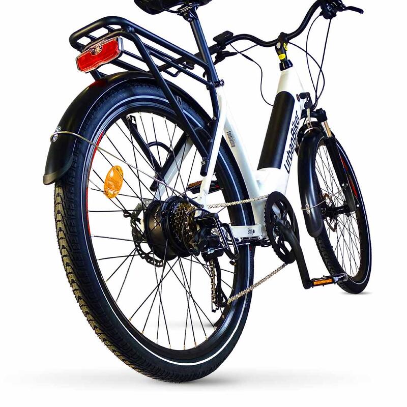 Urbanbiker Sidney | City E-Bike | 100KM Reichweite | Weiß | 26"