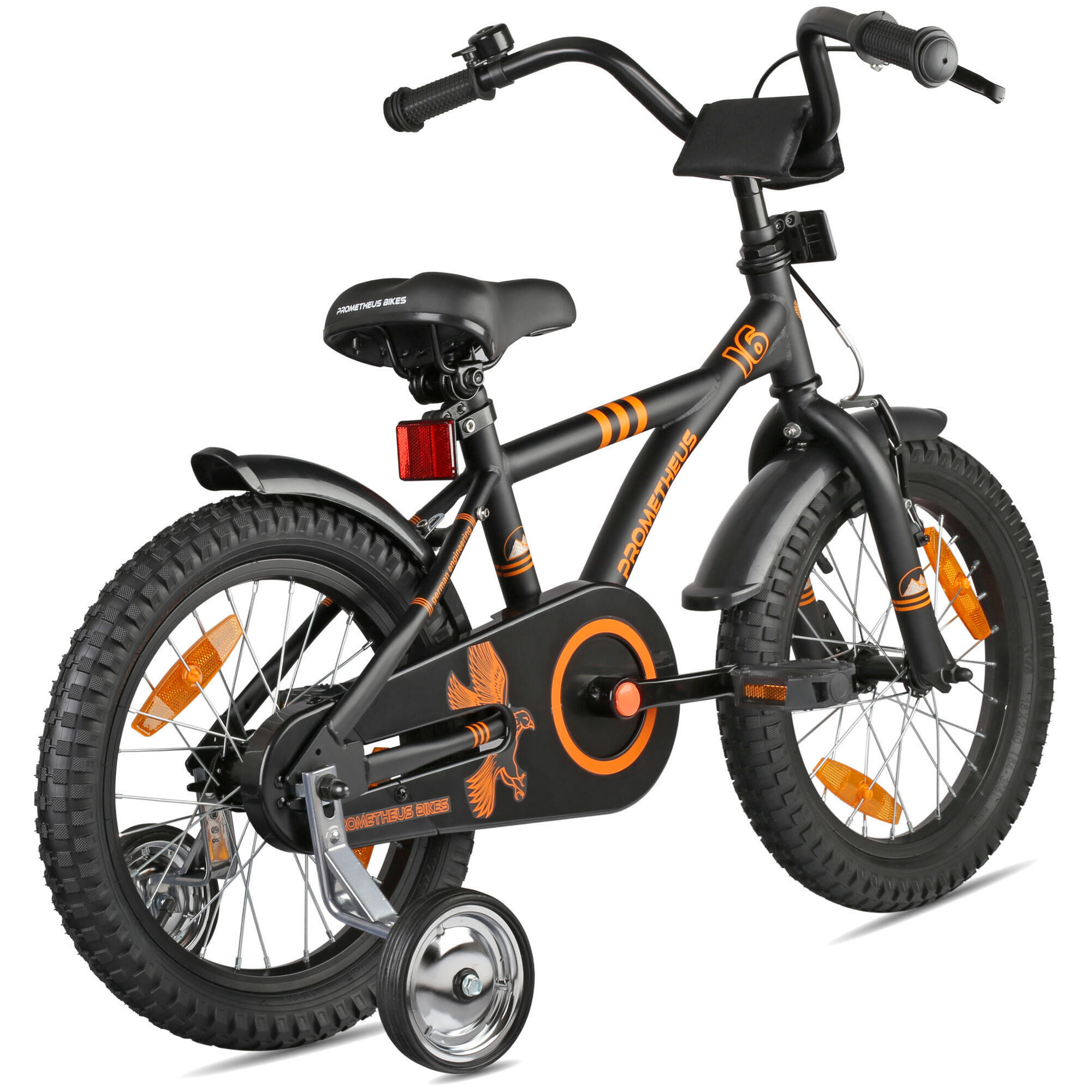 Vélo Enfant 14 Pouces Avec Roulettes Stabilisatrices - Pour 3 à 6 Ans, Réglable, Double Frein, Cloche Incluse