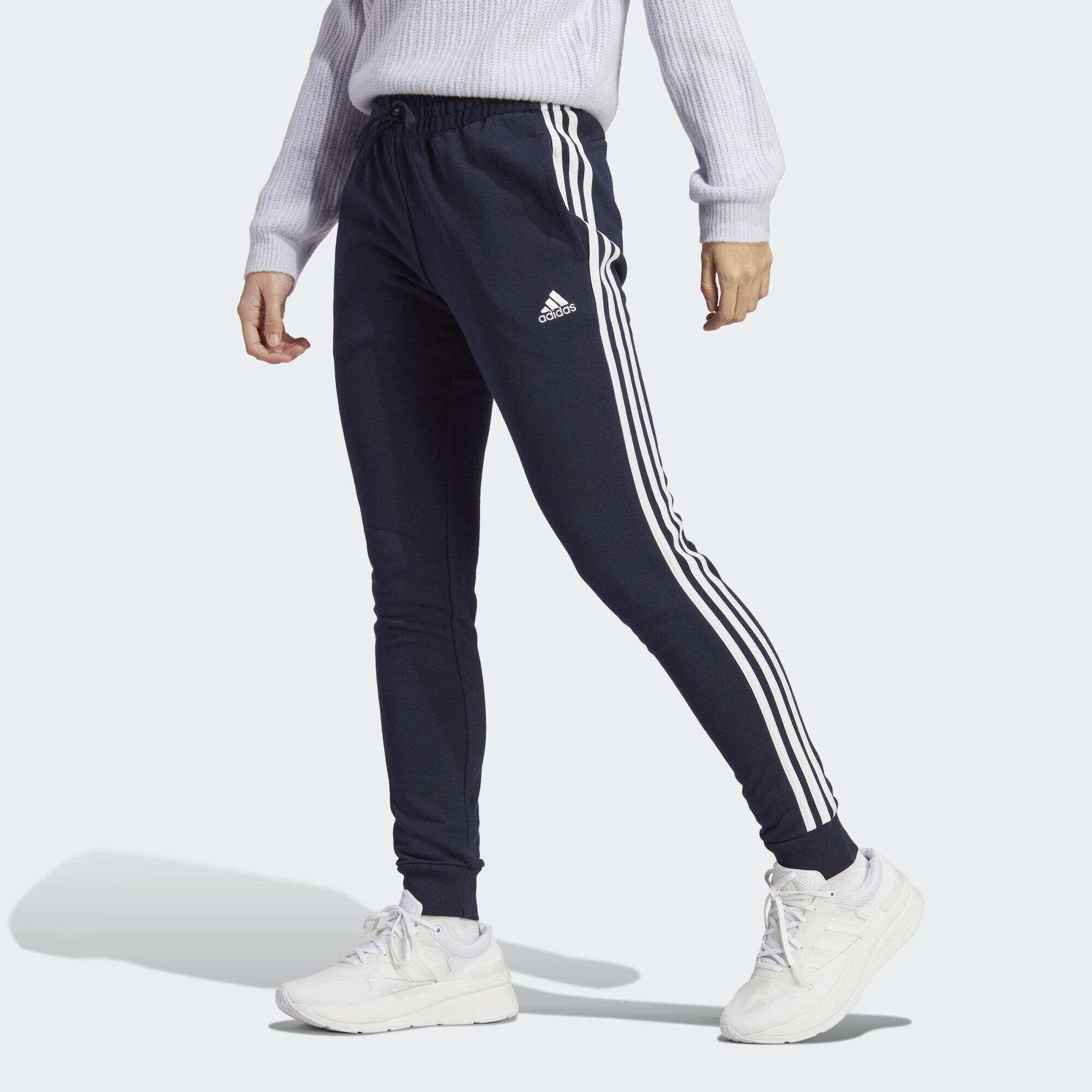 Essentials 3-Stripes French Terry Cuffed Pants 1/5