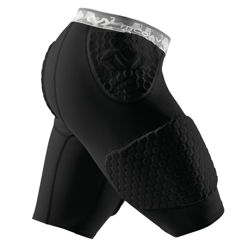 Pantalón corto de protección hexagonal con muslo contorneado NEGRO