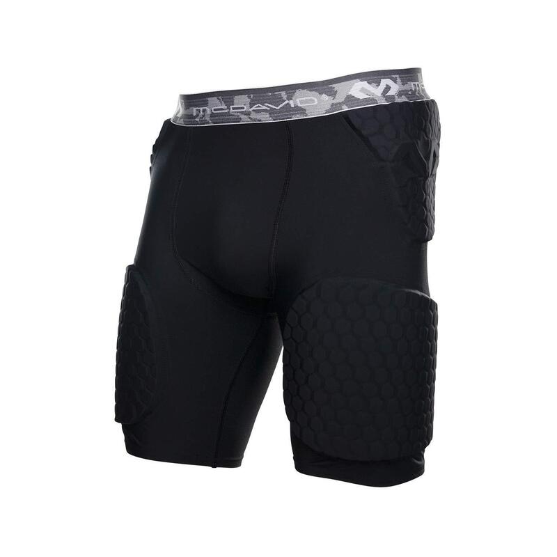 Compressieshort met beschermende hex pads ZWART