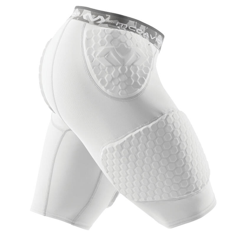Pantalón corto de protección hexagonal con muslo contorneado BLANCO