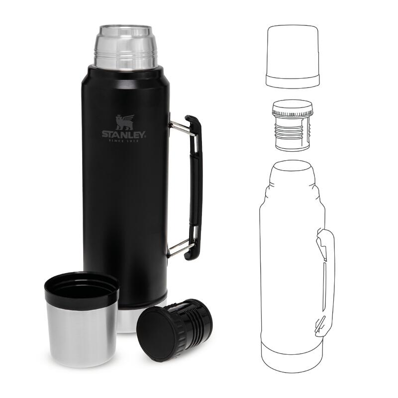 Bouteille Isotherme 'Classic' 1L - Trek Vélo - Thermos - Chaud/Froid Pendant 24H