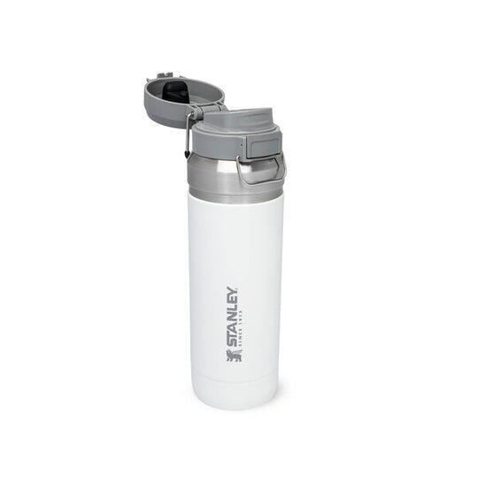 Waterfles - Thermosfles 1L Wandelen Fitness RVS Drinkfles - Deksel Met Drukknop