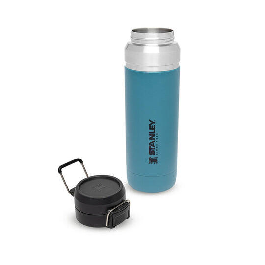 Waterfles - Thermosfles 1L Wandelen Fitness RVS Drinkfles - Deksel Met Drukknop