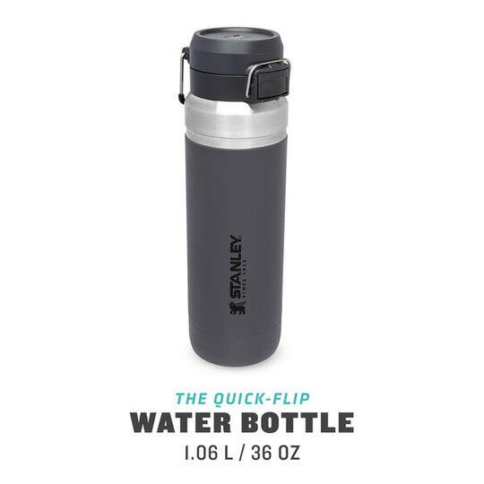 Waterfles - Thermosfles 1L Wandelen Fitness RVS Drinkfles - Deksel Met Drukknop