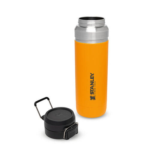 Waterfles - Thermosfles 1L Wandelen Fitness RVS Drinkfles - Deksel Met Drukknop