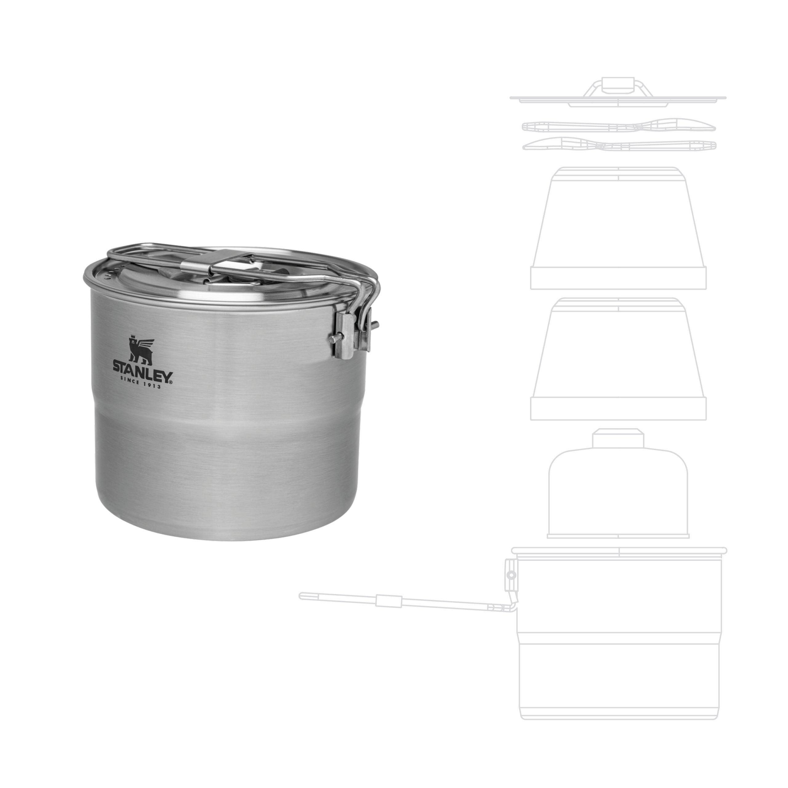 Set Da Cucina Camp Leggera - Gavetta Da Campeggio Inox - Set Pentole - 2 Persone 5/8