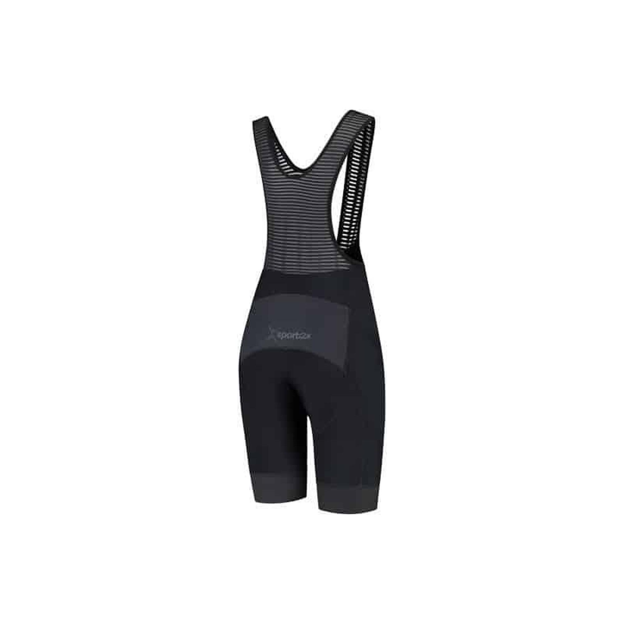 Sport2x T-PRO Icon Bib Shorts korte broek met zeem Zwart Dames