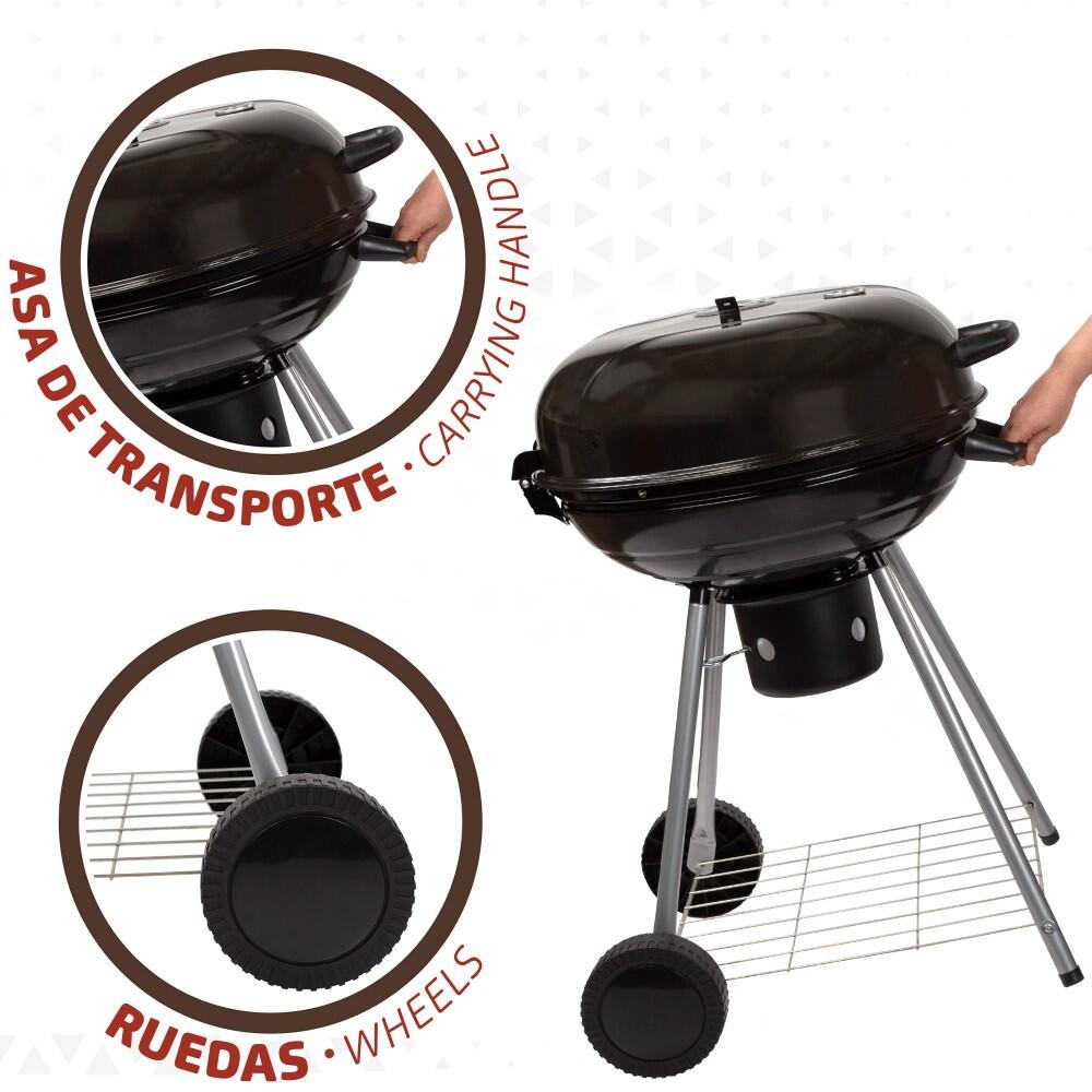 Barbacoa de carbón redonda con tapa Aktive 6/7