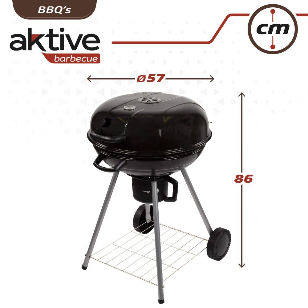 Barbacoa de carbón redonda con tapa Aktive 7/7