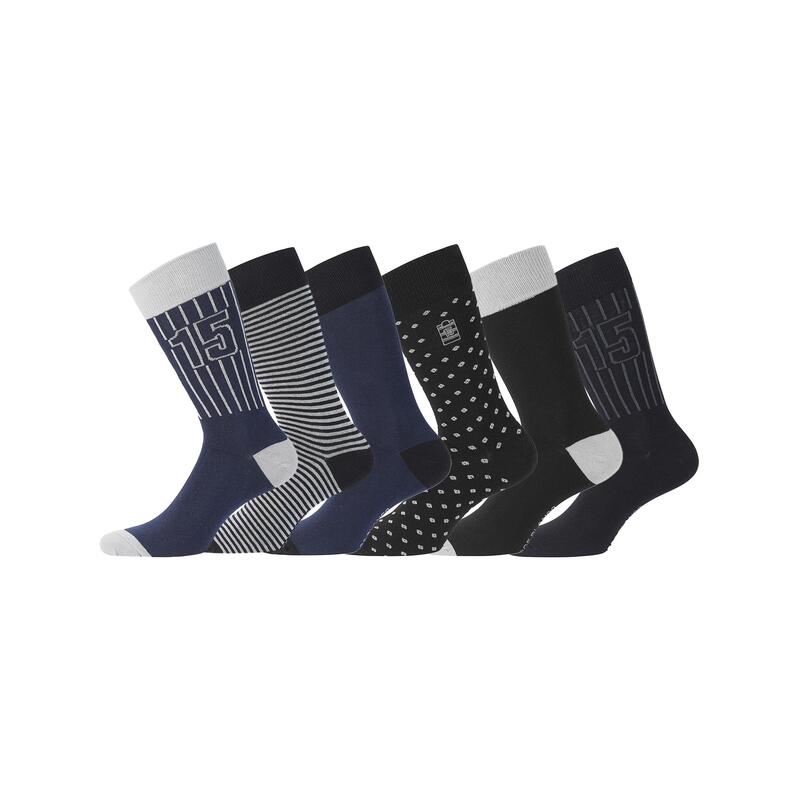 Lot de 6 Paires de Chaussettes de ville coton homme