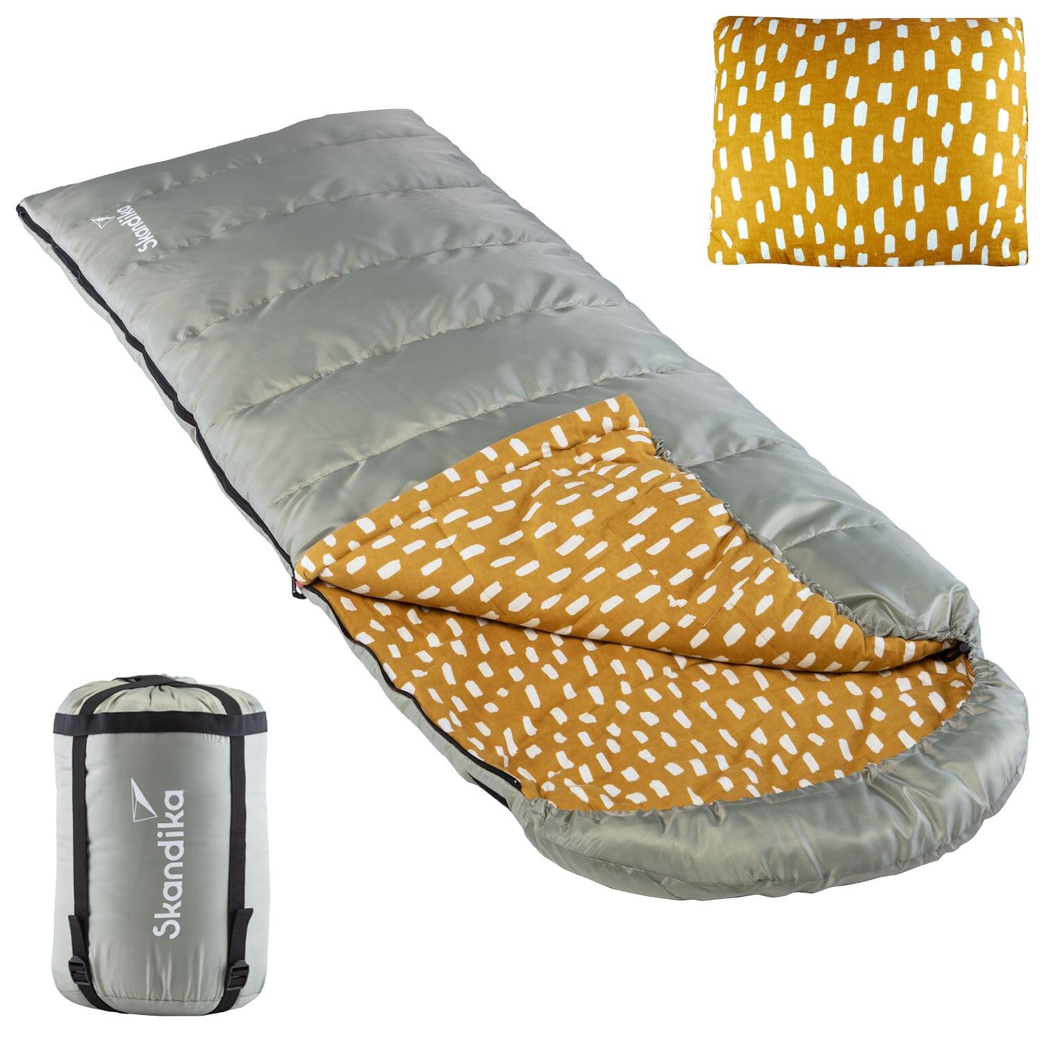 Skandika - Sac De Couchage Rectangulaire Dundee Avec Oreiller Sleepyhead – Zip À Gauche - Sac De Couchage - Gris - Taille Unique - Decathlon