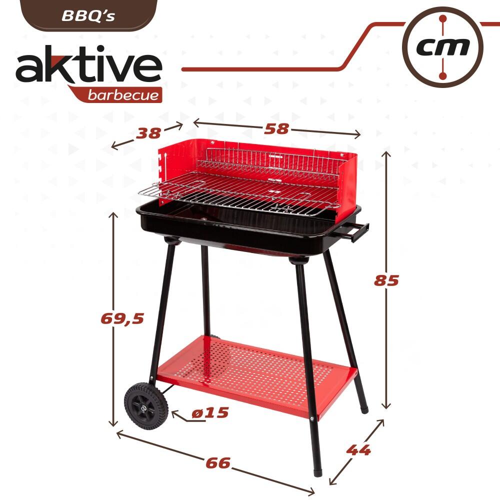 Barbacoa de carbón para 6 personas Aktive 6/7