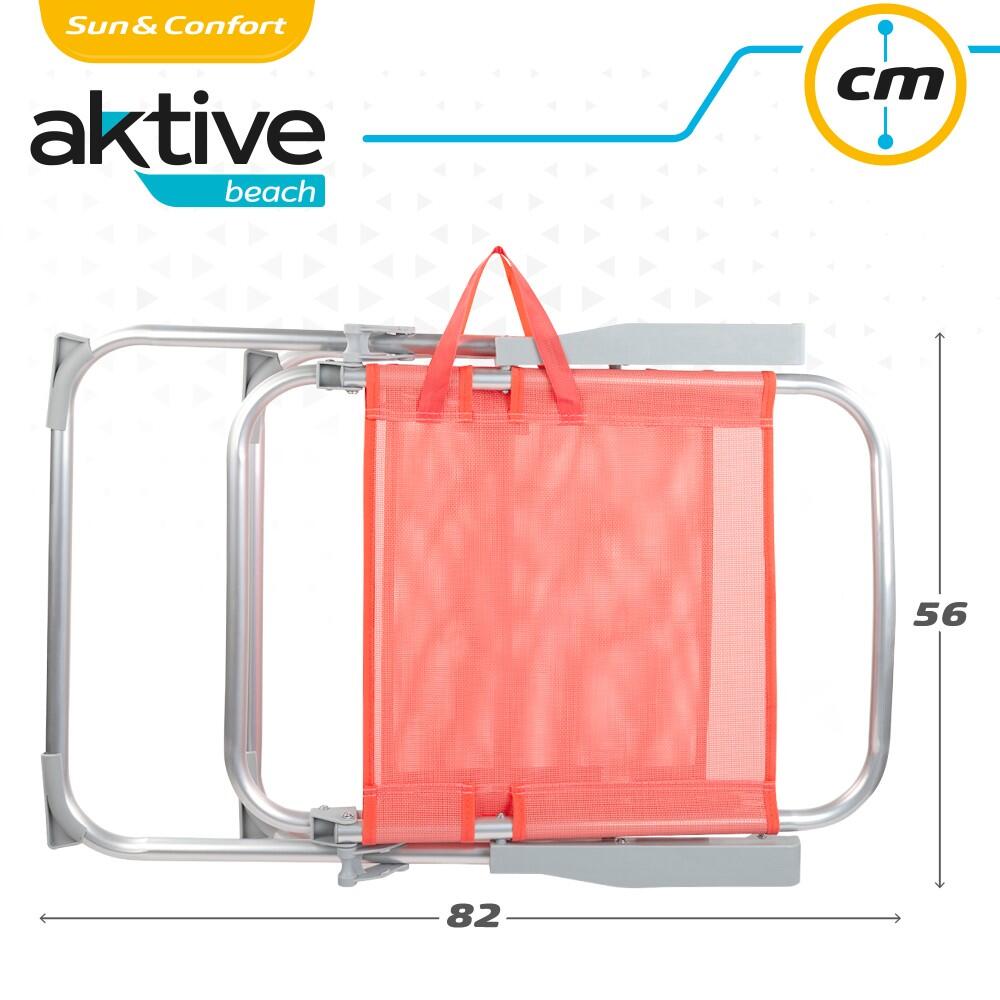 AKTIVE - Chaise Pliante Haute avec Poignée. Chaise de Plage avec Accoudoirs 7/7