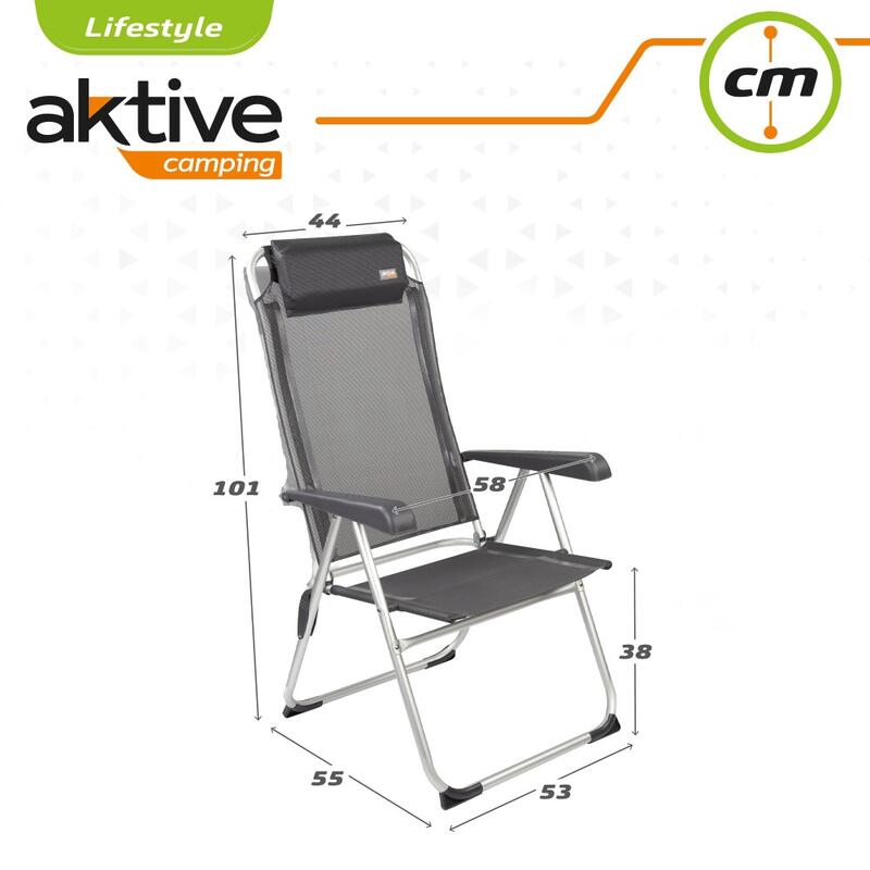 AKTIVE - Chaise Pliante Haute avec Dossier Haut Réglable