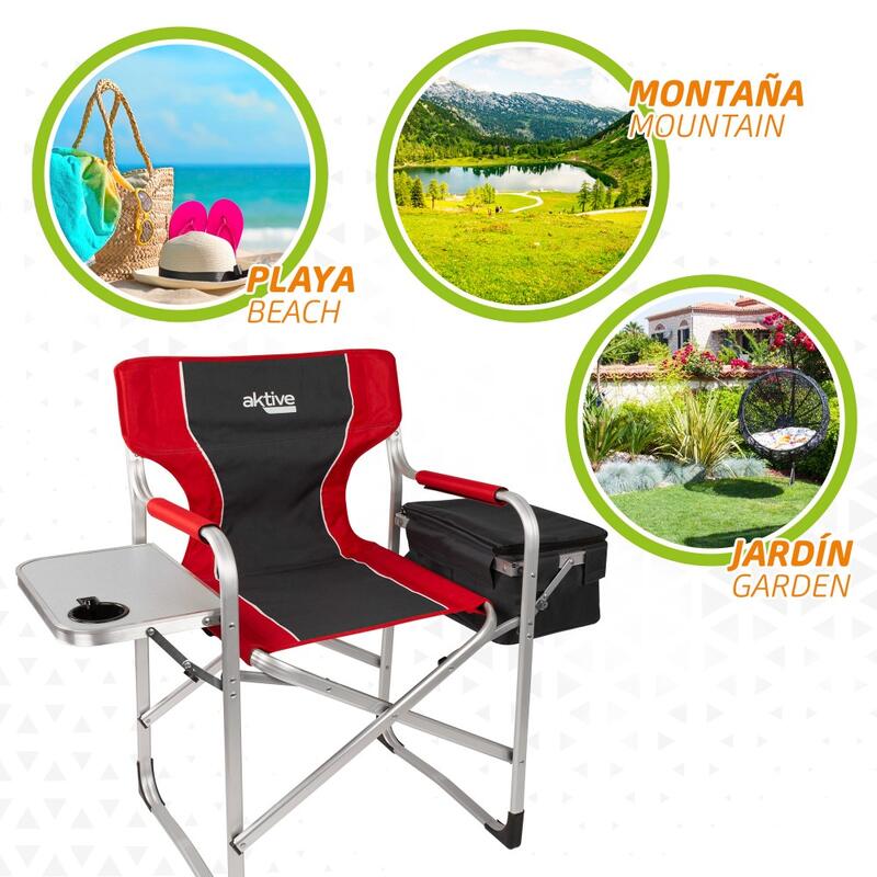 Chaise De Camping Pliable Avec Grand Dossier - Kingcamp - Noir - Sac De