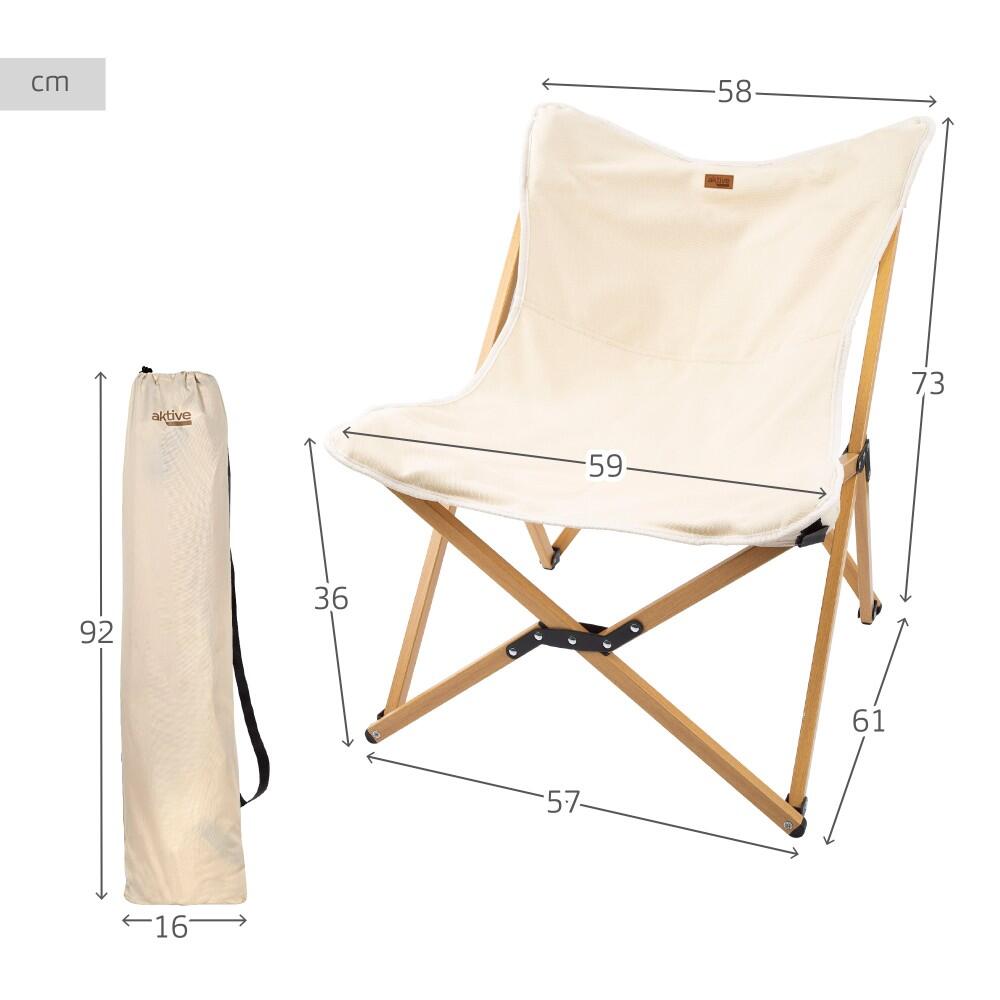 Silla plegable glamping c/bolsa transporte Aktive 4/7