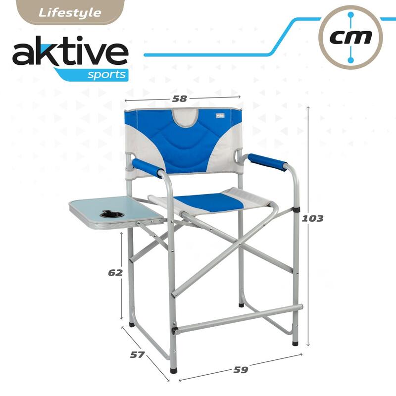 AKTIVE - Chaise Pliante avec Table Amovible et Porte-Gobelet