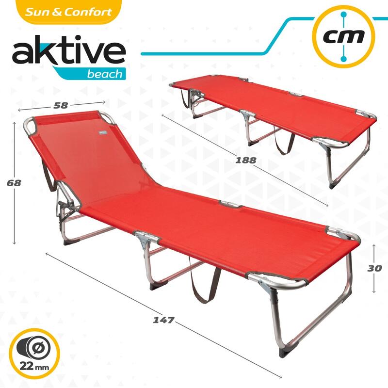 Tumbona de playa plegable con respaldo reclinable Aktive Beach