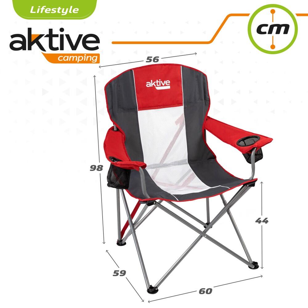 Sedia da campeggio pieghevole XL con portabicchieri Aktive 6/7