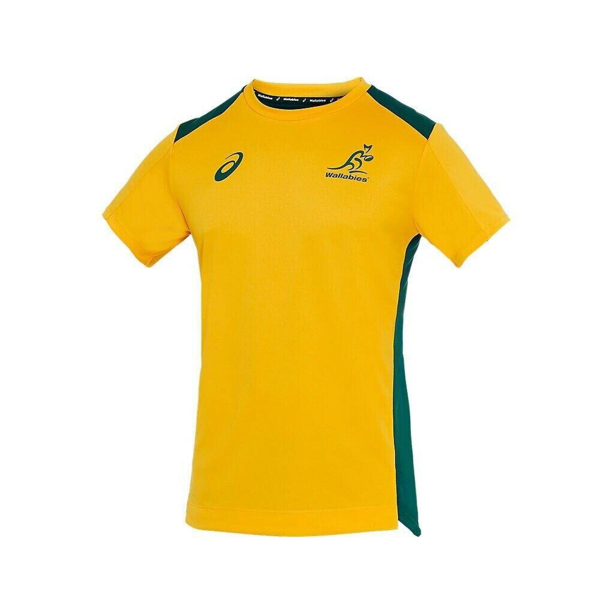 ASICS Australia Wallabies Mens Training T-Shirt Yellow 1/3