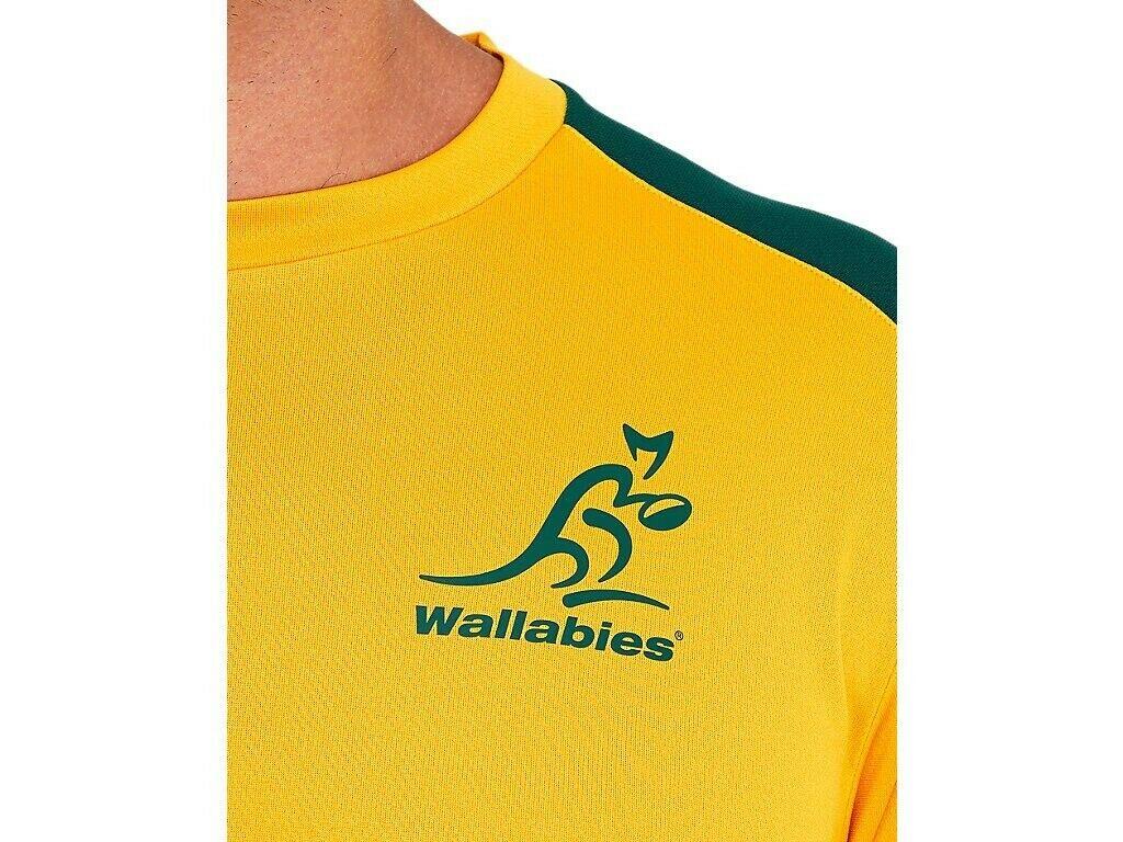 ASICS Australia Wallabies Mens Training T-Shirt Yellow 3/3
