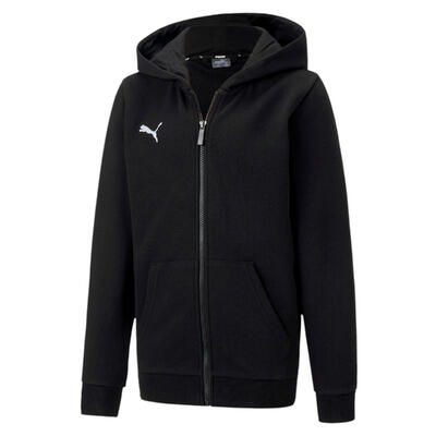 Puma teamgoal 23 casuals kinderjasje met capuchon. zwart