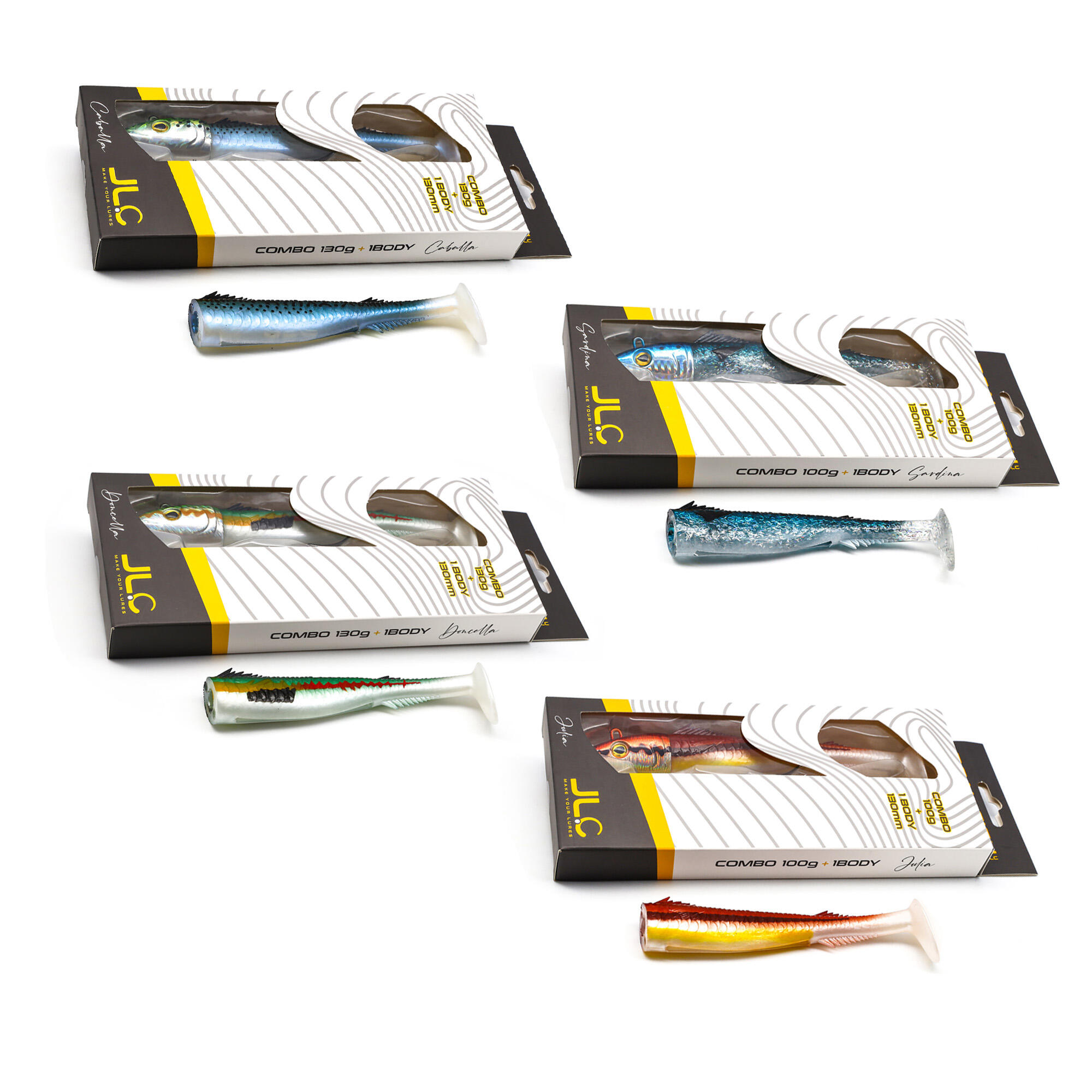 Vinilo Pesca Jigging Spinning JLC REAL FISH 130 gr sardina 2/3