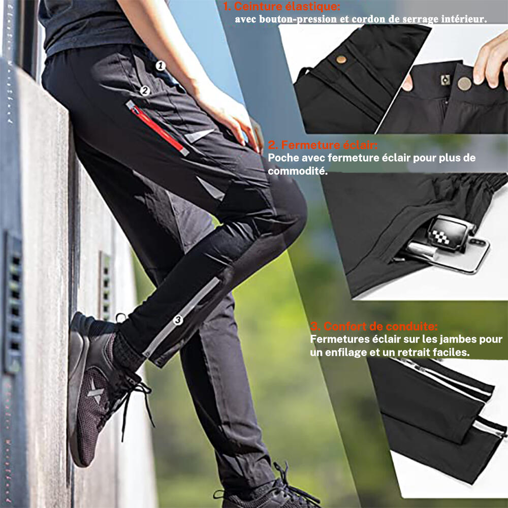 Pantalons de cyclisme Unisexe Coupe-vent Vêtement d'extérieur Vélo VTT Randonnée 2/6