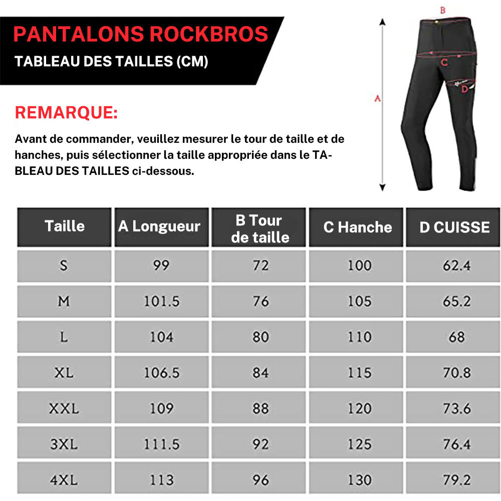 Pantalons de cyclisme Unisexe Coupe-vent Vêtement d'extérieur Vélo VTT Randonnée 6/6