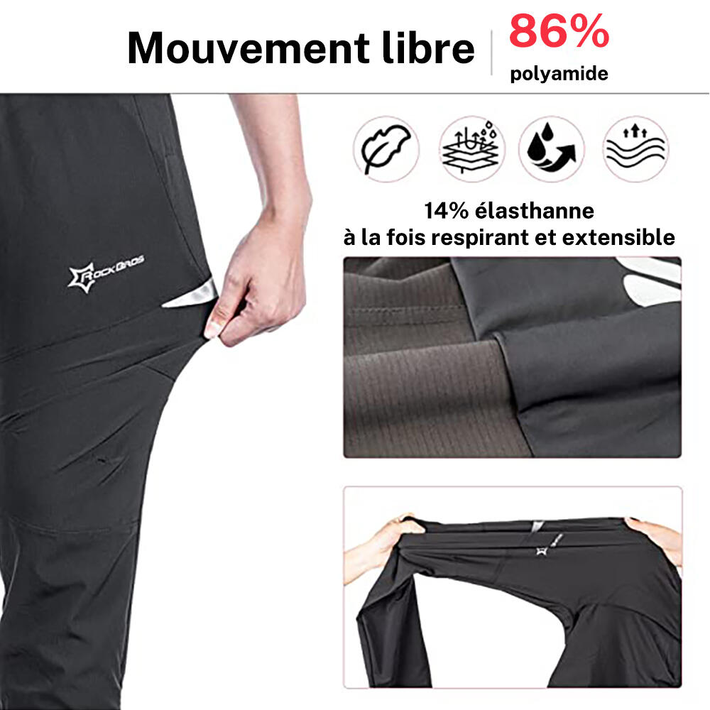 Pantalons de cyclisme Unisexe Coupe-vent Vêtement d'extérieur Vélo VTT Randonnée 4/6