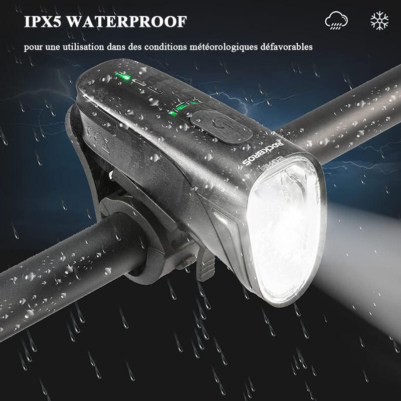 IPX5 waterdichte fietsverlichtingsset voor en achter fietsverlichting 4 modi