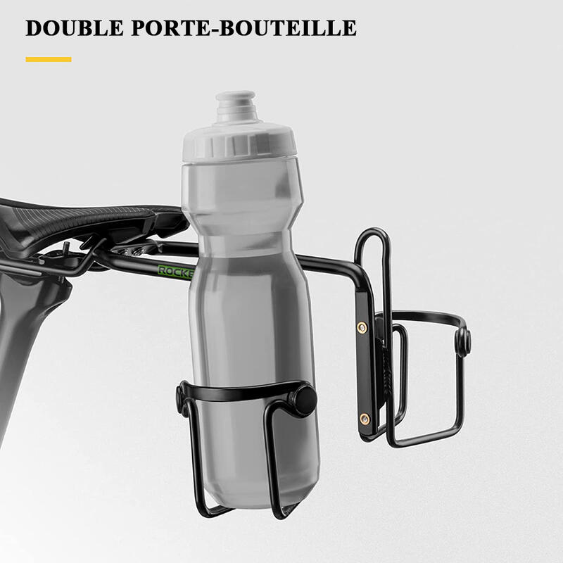 Porte-Bidons Universel Vélo Sous la Selle Support 2 Bouteilles Stable Durable