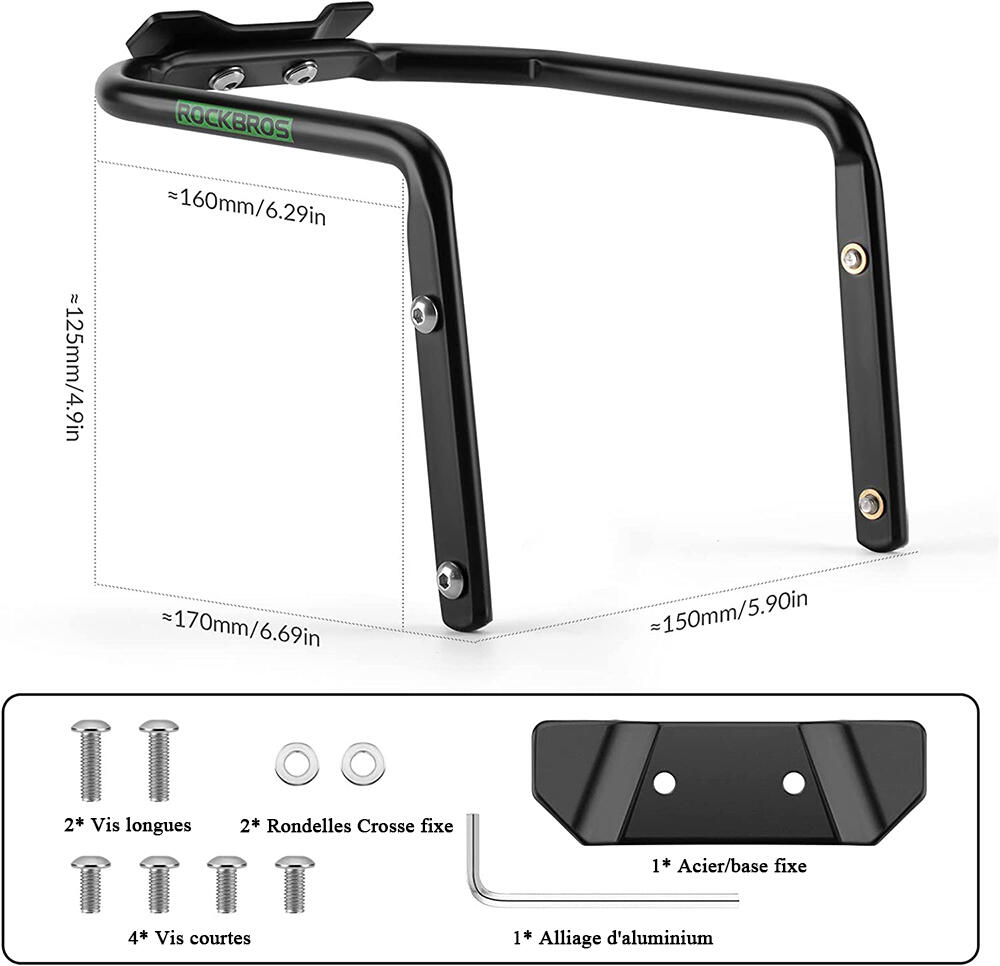 Porte-Bidons Universel Vélo Sous la Selle Support 2 Bouteilles Stable Durable 7/7