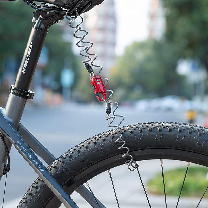 Câble Antivol Casque Vélo avec Code à 3 Chiffres Antivol Cadenas pliable 90 cm