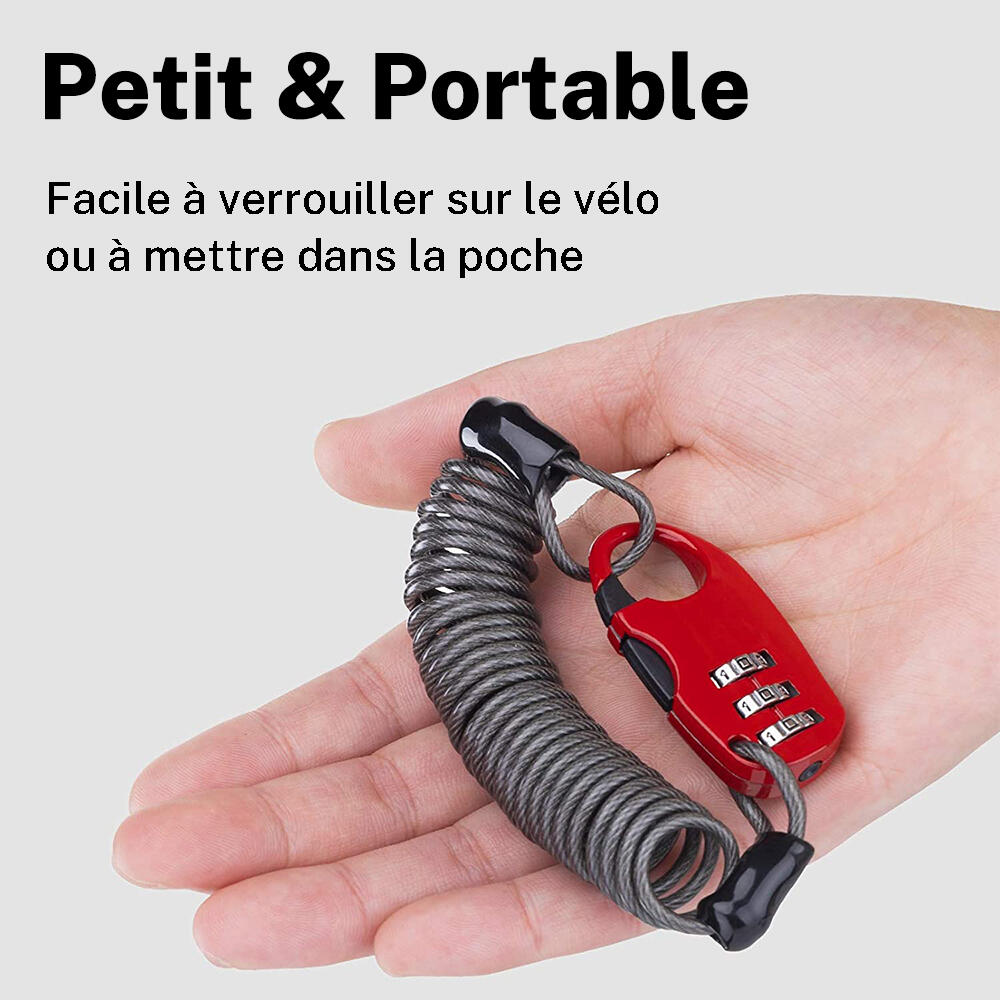 TopLLC Câble Antivol pour Vélo, 4 Pieds de Long Antivol à Combinaison