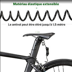 Cable antivol antivol poussette combinaison cadenas de vélo casque